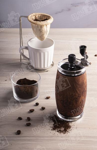 Imagem de Moedor de Café Manual de Grãos Linha Round C/ Recipiente Aço Inox e Cerâmica