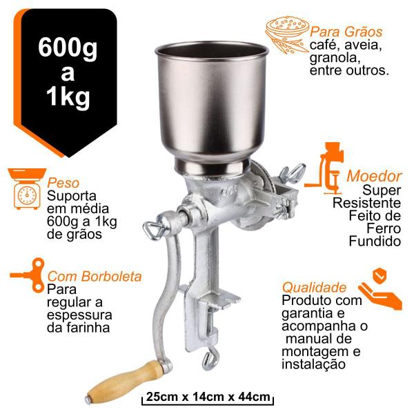 Imagem de Moedor de café manual, moinho portátil, moedor de café expresso ajustável, moedor de grãos