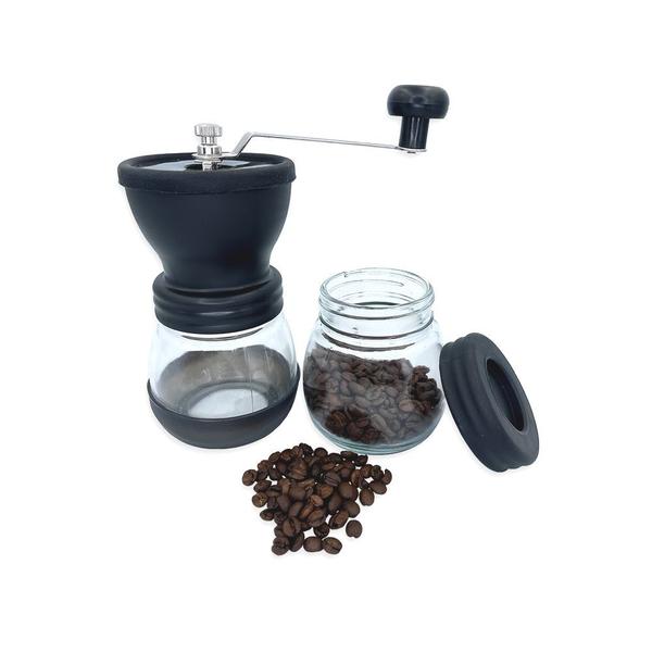 Imagem de Moedor de Café Manual Vidro e Aço Inox Preto com Regulagem