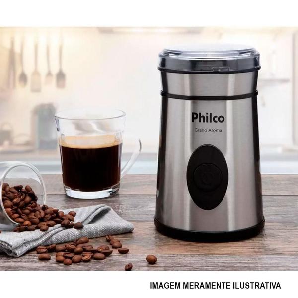 Imagem de Moedor De Café Philco Grano Aroma 200W Inox - Pmc01I - 127V