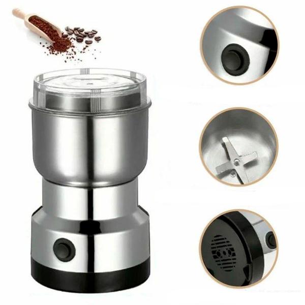 Moedor de Café Portátil Aço Inoxidável Elétrico Bivolt para Moer Grãos 110v - HIGA Imagem de Moedor de Café Portátil Aço Inoxidável Elétrico Bivolt para Moer Grãos 110v