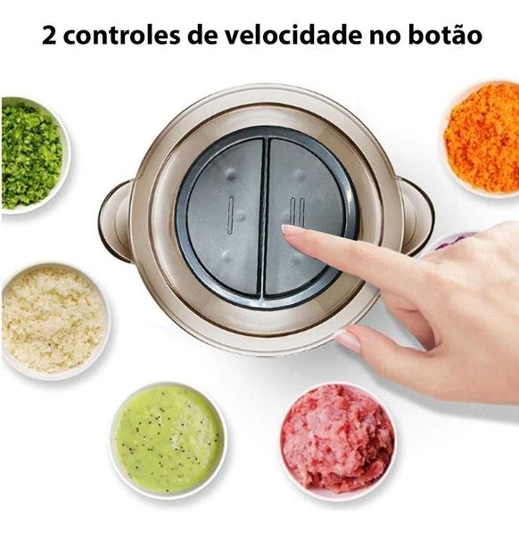 Imagem de Moedor de Carne Elétrico 850W - Picador Multifuncional com 4 Lâminas para Legumes e Temperos, 110v