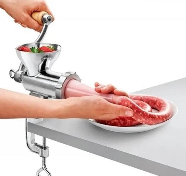 Imagem de Moedor De Carne Inox + Triturador Manual De Verduras/Frutas