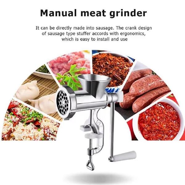 Imagem de Moedor de carne manual maquina moer hamburguer alimentos embutidos mimoso semi profissional completo