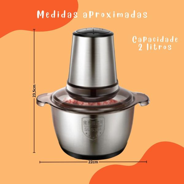 Imagem de Moedor De Carne Picador Triturador De Alimentos Mixer Processador Elétrico Cozinha Casa Alho Tempero