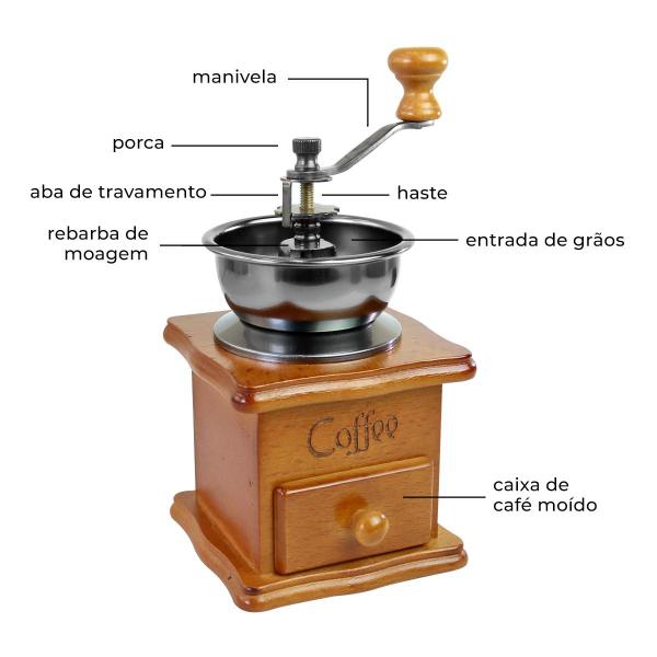 Imagem de Moedor de madeira manual tipo moinho para café