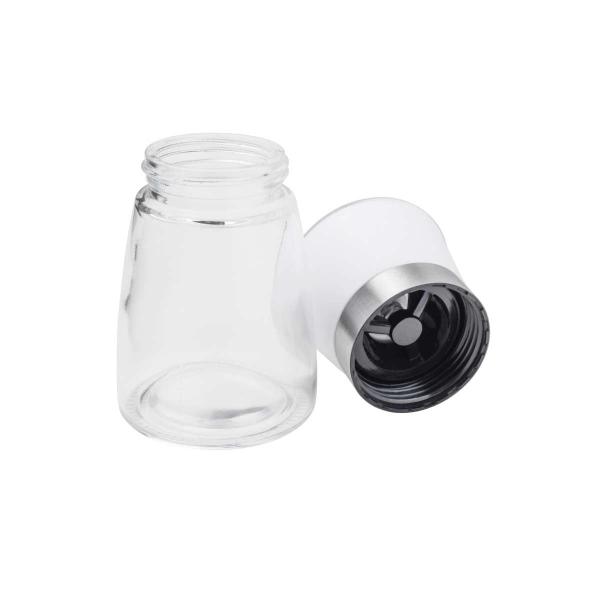 Moedor de Pimenta e Sal Tempero Transparente com Tampa Branca 170ml Lyor Imagem de Moedor de Pimenta e Sal Tempero Transparente com Tampa Branca 170ml Lyor