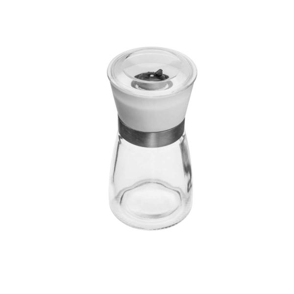 Moedor de Pimenta e Sal Tempero Transparente com Tampa Branca 170ml Lyor Imagem de Moedor de Pimenta e Sal Tempero Transparente com Tampa Branca 170ml Lyor