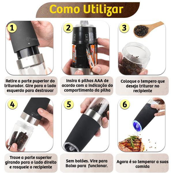 Imagem de Moedor de Pimenta Elegante Inox Gourmet Elegante Premium