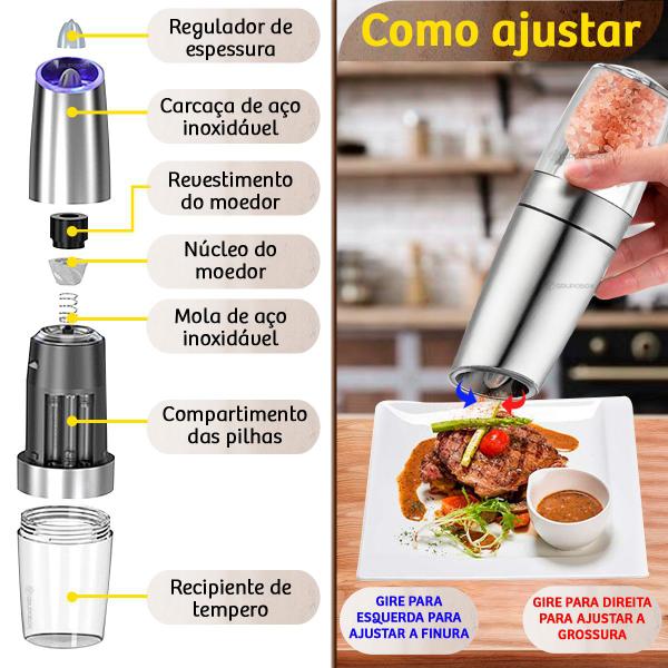 Imagem de Moedor de Pimenta Elegante Inox Gourmet Elegante Premium