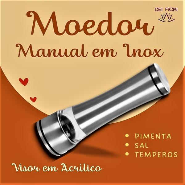 Imagem de Moedor de Pimenta Gourmet Manual Aço Inox Com Visor Acrílico