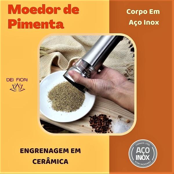 Imagem de Moedor de Pimenta Sal Grosso Manual Em Aço Inox Gourmet Top