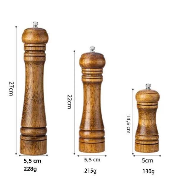 Imagem de Moedor de Sal e Pimenta de Madeira – 5, 8 ou 10 Polegadas – com Rotor