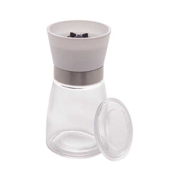 Moedor de Tempero com Vidro e Tampa Branca 170ml Lyor Imagem de Moedor de Tempero com Vidro e Tampa Branca 170ml Lyor