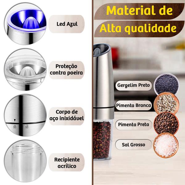 Imagem de Moedor De Temperos e Especiarias Em Inox Premium Elegante