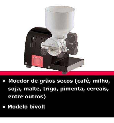 Moedor Elétrico Multi Grãos Café Milho Pimenta Malte Bivolt Preto - Malta Imagem de Moedor Elétrico Multi Grãos Café Milho Pimenta Malte Bivolt Preto