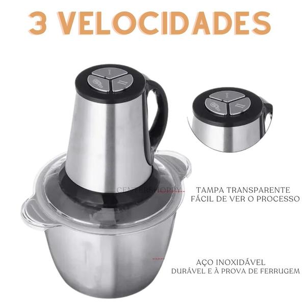 Imagem de Moedor Inox 3L, essencial para alimentos frescos!