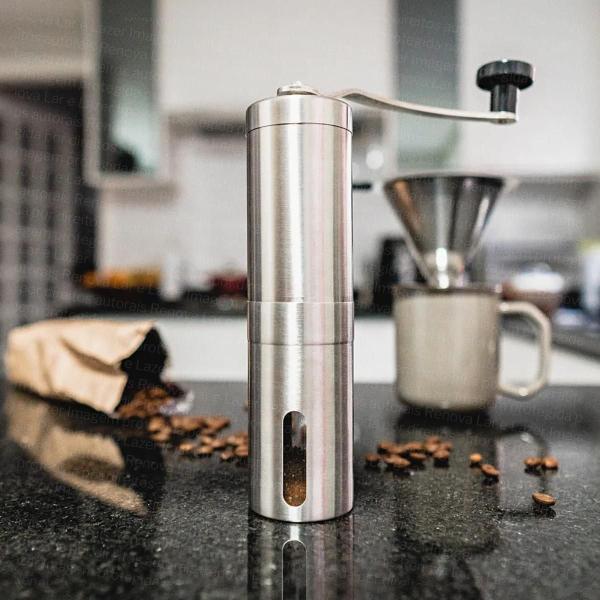 Imagem de Moedor Para Grãos De Café Ou Especiarias Compacto Em Inox, Cerâmica Com Regulagem