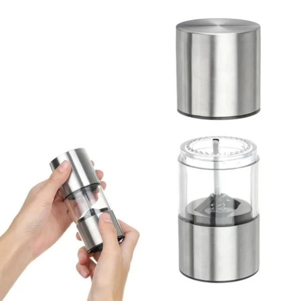 Moedor Pimenta Sal Triturador Manual Gourmet Aço Inox - SMART OFFICIAL TRILLION Imagem de Moedor Pimenta Sal Triturador Manual Gourmet Aço Inox