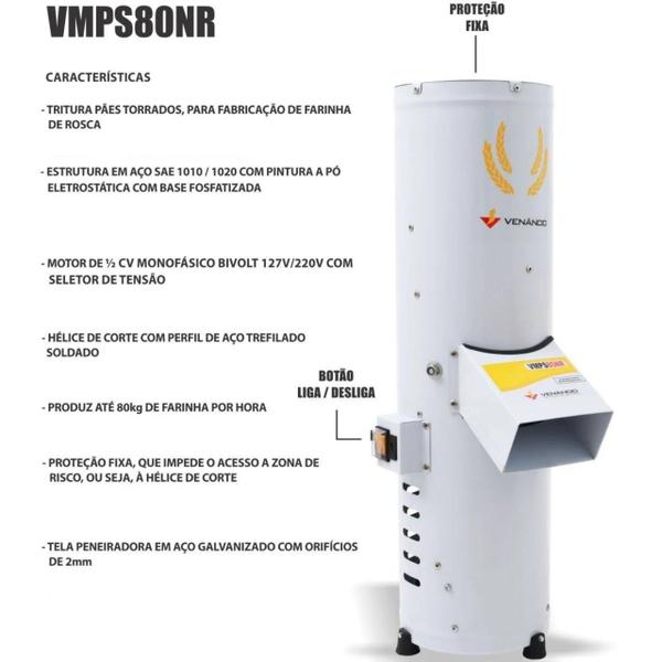 Imagem de Moinho de Pão Com Sistema de Segurança NR12 Bivolt Venâncio