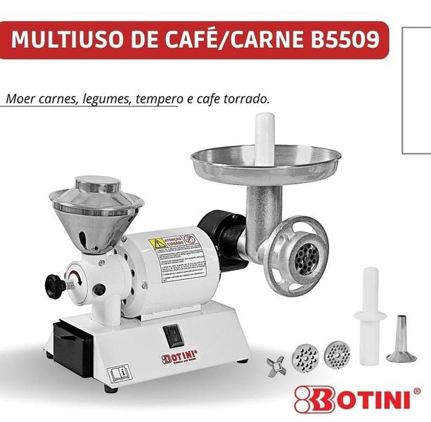 Imagem de Moinho Moedor Elétrico Café Grão Carne Faz Linguiça 127V/220V - B5509 - Botini