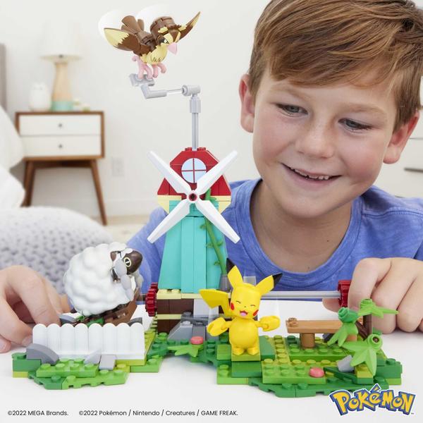 Imagem de Moinho Rural c/ Pikachu, Pidgey e Wooloo - 240 Peças - Pokémon Adventure Builder - Mega - Mattel