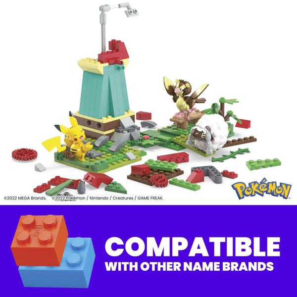 Imagem de Moinho Rural c/ Pikachu, Pidgey e Wooloo - 240 Peças - Pokémon Adventure Builder - Mega - Mattel