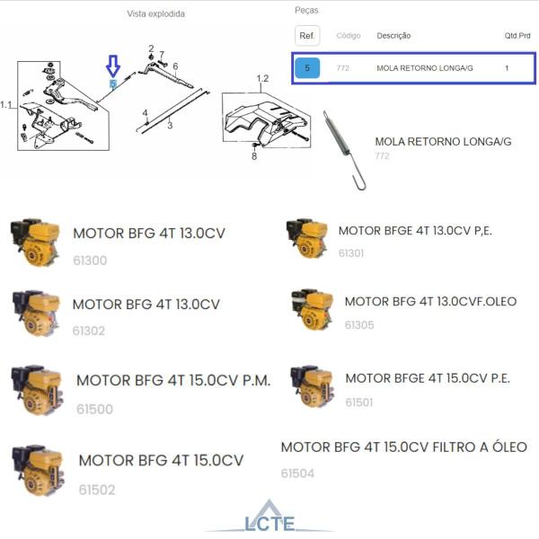 Imagem de Mola De Retorno Longa Motor BFG(E) 13.0cv Buffalo Original