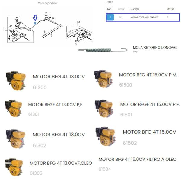 Imagem de Mola De Retorno Longa Para Motor á Gasolina 15.0hp Buffalo