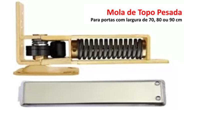 Imagem de Mola De Topo para fechar Porta de madeira Vai E Vem Bang Bang Espelho Inox