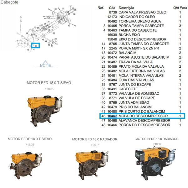 Imagem de Mola Do Descompressor Do Motor BFD 22.0 Marine Buffalo