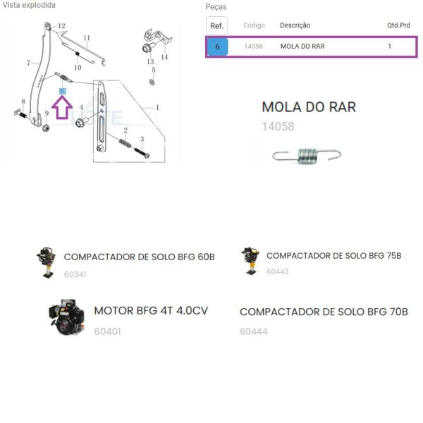 Imagem de Mola do RAR P/Compactador de Solo BFG 60B - Buffalo Original