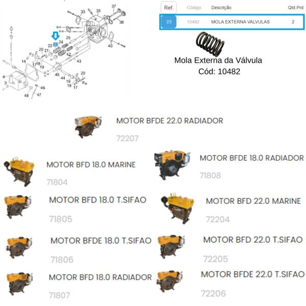 Imagem de Mola Externa da Válvula do Motor BFD(E) 22.0cv Termossifão