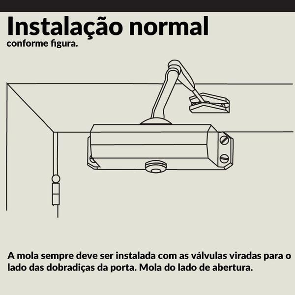 Imagem de Mola Hidráulica Aérea para Portas Madeira e Metal 850mm 45Kg MA100/2 Dorma