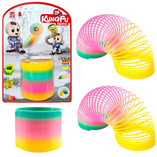 Imagem de Mola Maluca Brinquedo Infantil Colorida Kit com 4