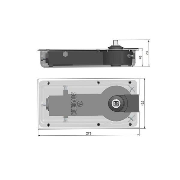 Imagem de Mola Soprano De Piso Para Portas De Vidro Modelo P310