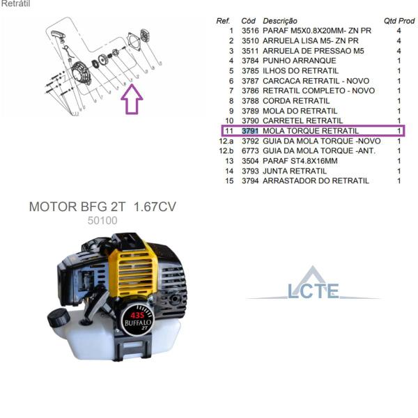 Imagem de Mola Torque de Partida do Retrátil P/ Motor BFG 1.67cv 2T