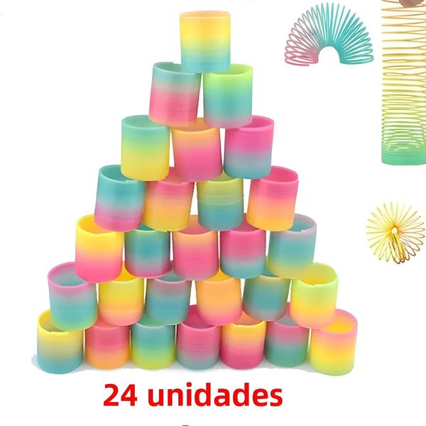 Imagem de Molas Mágicas Arco-Íris - 24 Peças - Brinquedo para Festa Infantil