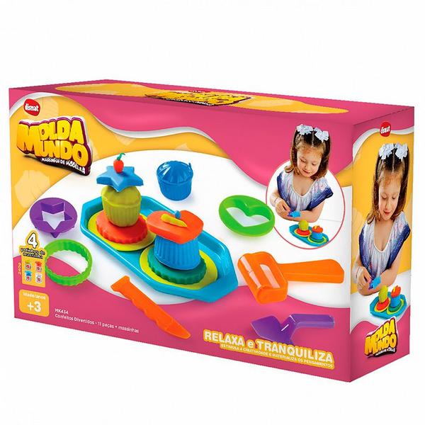 Molda Mundo Massinha de Modelar Confeitos Divertidos 11 pçs MK434 - Dismat Imagem de Molda Mundo Massinha de Modelar Confeitos Divertidos 11 pçs MK434 - Dismat