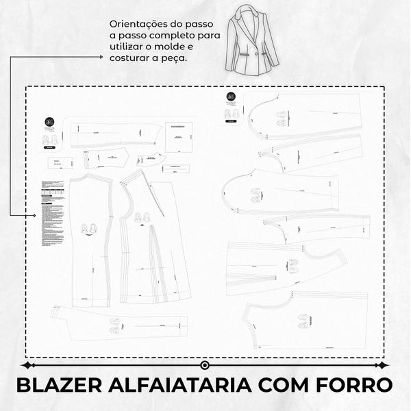 Imagem de Molde blazer alfaiataria com forro tamanho 38 ao 44 by Marlene Mukai