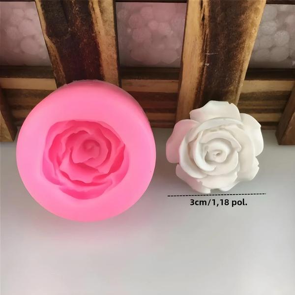 Imagem de Molde de Bolo de Silicone 3D em Formato de Rosa - Para Fondant, Sabonete, Cupcake e Chocolate