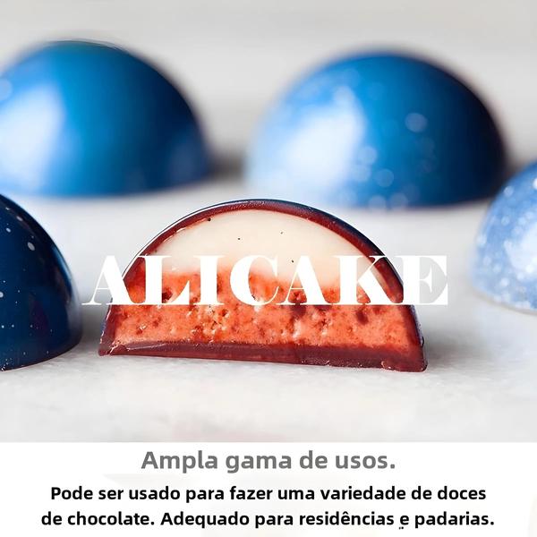 Imagem de Molde de Chocolate 3D em Policarbonato - Esfera, Bomba e Bolo