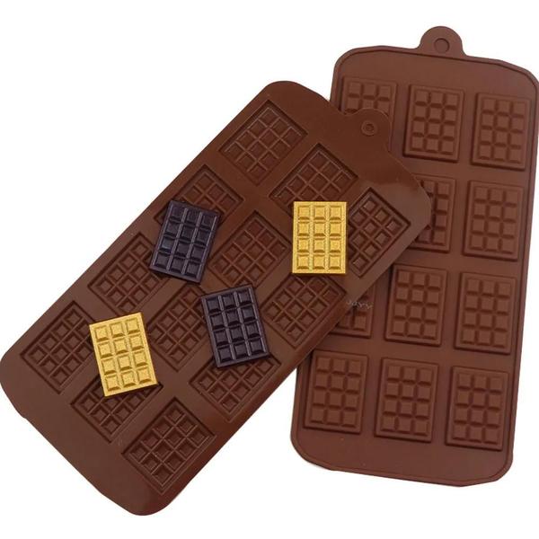 Imagem de Molde De Chocolate De Silicone Com 12 Cavidades JJYY Fondant Candy Bar Molde Decoração De Bolo