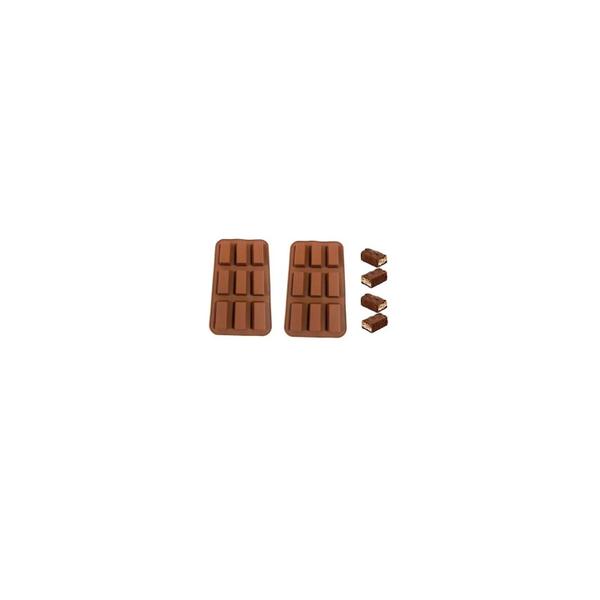 Imagem de Molde de chocolate de silicone x2 para barra de cereais de 25 cm marrom