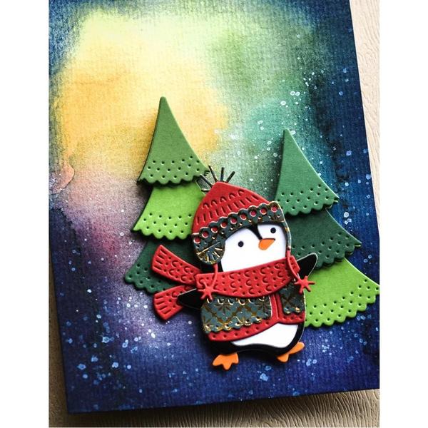 Imagem de Molde De Corte De Metal Nórdico Boneco De Neve Urso Pinguim Para Scrapbooking Cartão De Natal