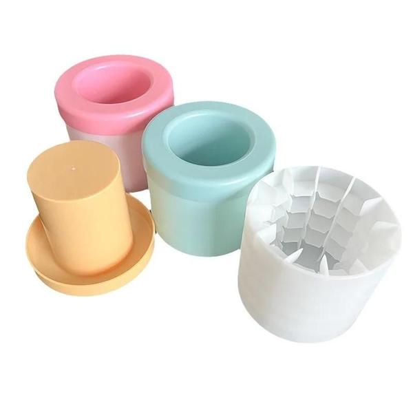 Imagem de Molde De Cubo De Gelo De Silicone De Verão Balde De Gelo Redondo Diy Freeze Ice Maker Barware Tools