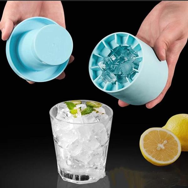 Molde de Cubo de Gelo de Silicone Redondo - Forma de Balde para Drinks Imagem de Molde de Cubo de Gelo de Silicone Redondo - Forma de Balde para Drinks