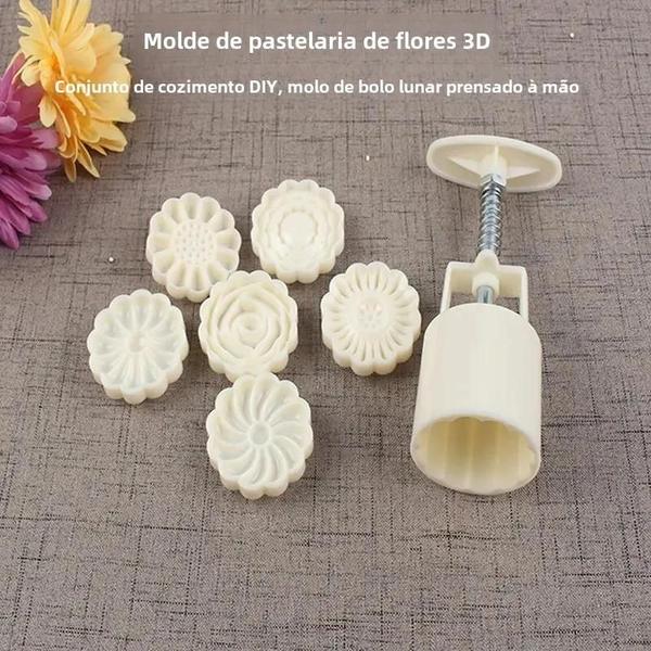 Imagem de Molde de Flor para Mooncake - Ferramenta de Decoração DIY para o Festival do Meio do Outono