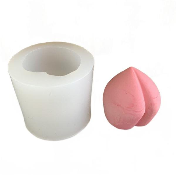 Imagem de Molde de gesso aromático em forma de pêssego - Molde de decoração de bolo de forma de pêssego Shou - 2pcs