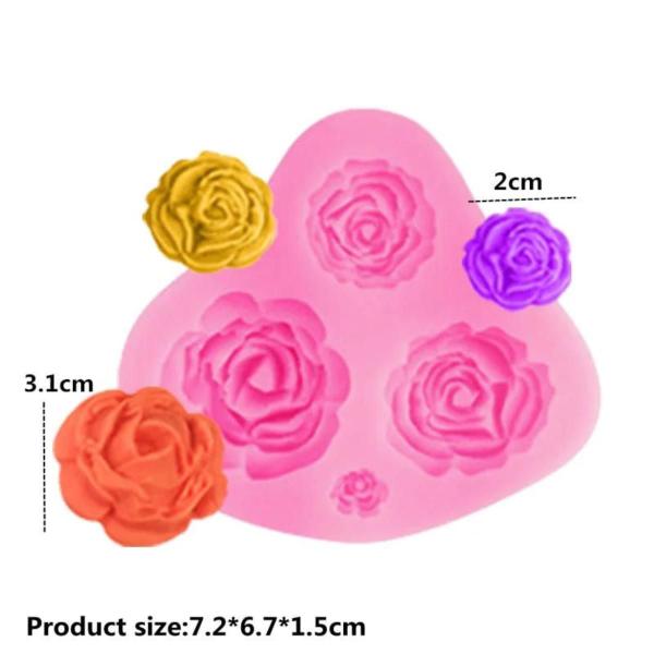 Imagem de Molde de Rosas 4 tamanhos silicone pasta americana biscuit